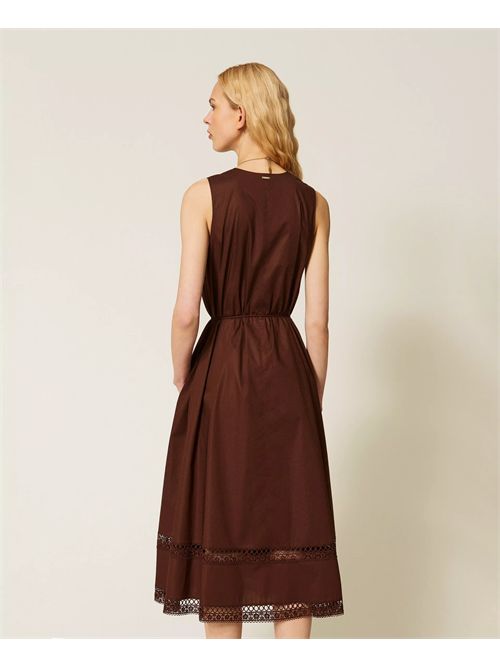 Abito lungo in popeline con ricamo TWINSET | TT2250/12110